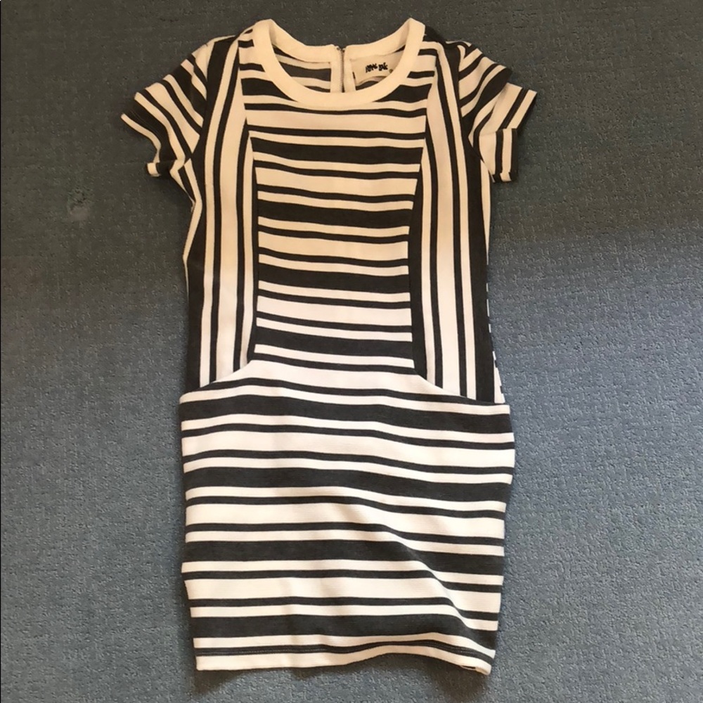 Cute gray and white stripped dress